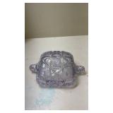 Vintage Purple Cut Glass Candy Dish
