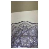 Vintage Purple Cut Glass Candy Dish