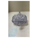 Vintage Purple Cut Glass Candy Dish