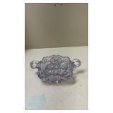 Vintage Purple Cut Glass Candy Dish