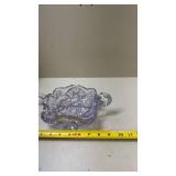 Vintage Purple Cut Glass Candy Dish