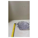 Vintage Purple Cut Glass Candy Dish