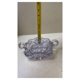 Vintage Purple Cut Glass Candy Dish