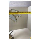 Vintage Brass Swan Table Lamp with Frosted Glass Petals