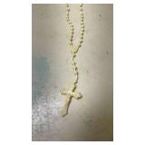 Vintage Cream-Colored Plastic Rosary