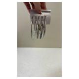 Silver-Tone Rhinestone Hoop Earrings Set