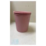 Vintage Pink Tupperware Container with Sunburst Lid