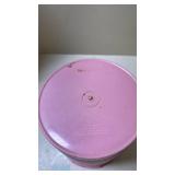 Vintage Pink Tupperware Container with Sunburst Lid
