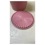 Vintage Pink Tupperware Container with Sunburst Lid