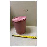 Vintage Pink Tupperware Container with Sunburst Lid