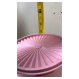 Vintage Pink Tupperware Container with Sunburst Lid