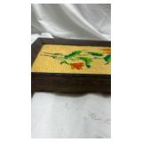 Vintage Framed Floral Needlepoint Artwork