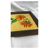 Vintage Framed Floral Needlepoint Artwork