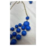 Vintage Royal Blue Bubble Statement Necklace Set
