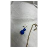 Vintage Royal Blue Bubble Statement Necklace Set