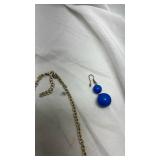 Vintage Royal Blue Bubble Statement Necklace Set