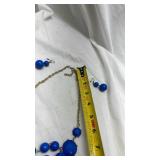 Vintage Royal Blue Bubble Statement Necklace Set