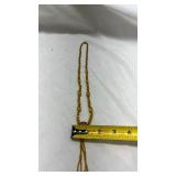 Vintage Amber Glass Bead Tassel Necklace