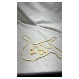 Vintage Carved Plastic to look like Bone Necklace with Floral Squares