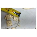 Vintage Carved Plastic to look like Bone Necklace with Floral Squares