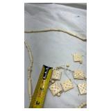 Vintage Carved Plastic to look like Bone Necklace with Floral Squares