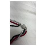 Triple Strand Crystal Beaded Bracelet