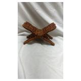 Vintage Wooden Book Stand with Intricate Carved Design