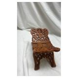 Vintage Wooden Book Stand with Intricate Carved Design