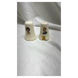 Vintage 36th President Lyndon B. Johnson and Lady Bird Commemorative Ceramic Salt and Pepper Shakers