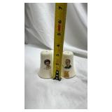 Vintage 36th President Lyndon B. Johnson and Lady Bird Commemorative Ceramic Salt and Pepper Shakers