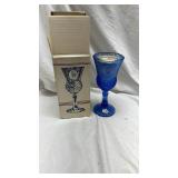 Vintage Avon Martha Washington Cobalt Blue Glass Candle Holder