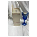 Vintage Avon Martha Washington Cobalt Blue Glass Candle Holder