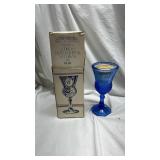 Vintage Avon Martha Washington Cobalt Blue Glass Candle Holder