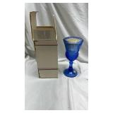 Vintage Avon Martha Washington Cobalt Blue Glass Candle Holder
