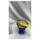 Vintage Avon Martha Washington Cobalt Blue Glass Candle Holder
