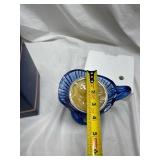 Vintage Avon Mount Vernon Cobalt Blue Fostoria Glass Sauce Pitcher Candle Holder