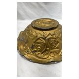 Vintage Floral Glass Bowl with Rose Pattern