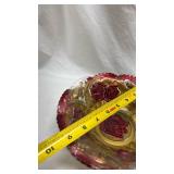 Vintage Floral Glass Bowl with Rose Pattern