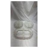 Vintage Cut Glass Serving Set