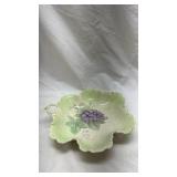 Vintage Hand-Painted Grape Motif Ceramic Dish