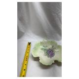 Vintage Hand-Painted Grape Motif Ceramic Dish