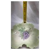 Vintage Hand-Painted Grape Motif Ceramic Dish
