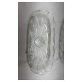 Vintage Clear Glass Sunburst Celery Dishes Set of 3