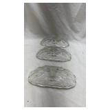 Vintage Clear Glass Sunburst Celery Dishes Set of 3