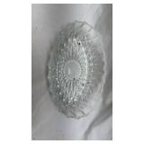 Vintage Cut Glass Serving Plates with Gold Trim Qty:3