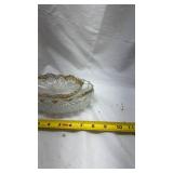 Vintage Cut Glass Serving Plates with Gold Trim Qty:3
