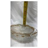 Vintage Cut Glass Serving Plates with Gold Trim Qty:3