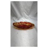 Vintage Amber Glass Sunflower Dish