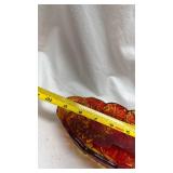 Vintage Amber Glass Sunflower Dish