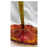 Vintage Amber Glass Sunflower Dish